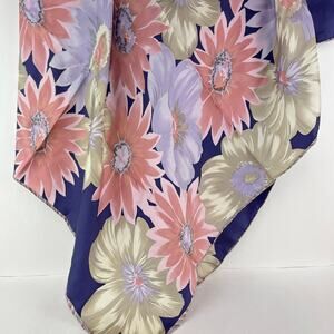 Jones New York Muted Pink Purple Floral 34in Square Scarf